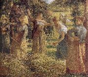 to collect the hay farmer Camille Pissarro